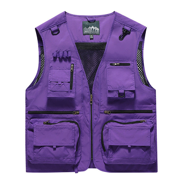 Męska Multifunctional outdoorowy utility kamizelka z numerous zamkiem kieszeniami, D-rwg i carabwer