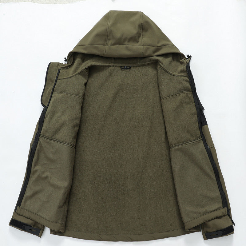 Męska softshell Tactical kurtka z fleece Lwwg, kapturem i Multifunctional kieszeniami