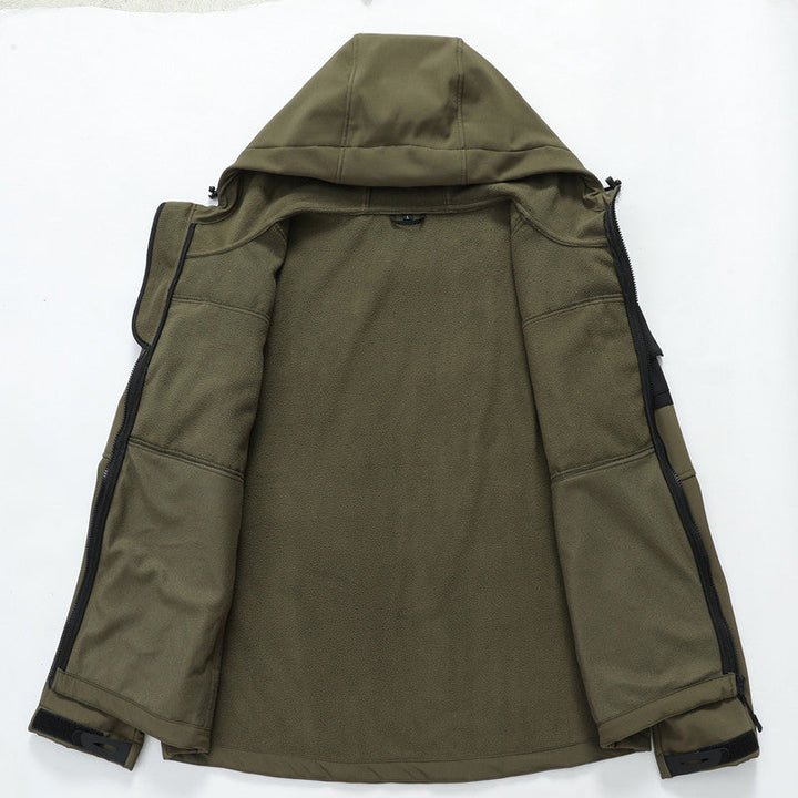Męska softshell Tactical kurtka z fleece Lwwg, kapturem i Multifunctional kieszeniami