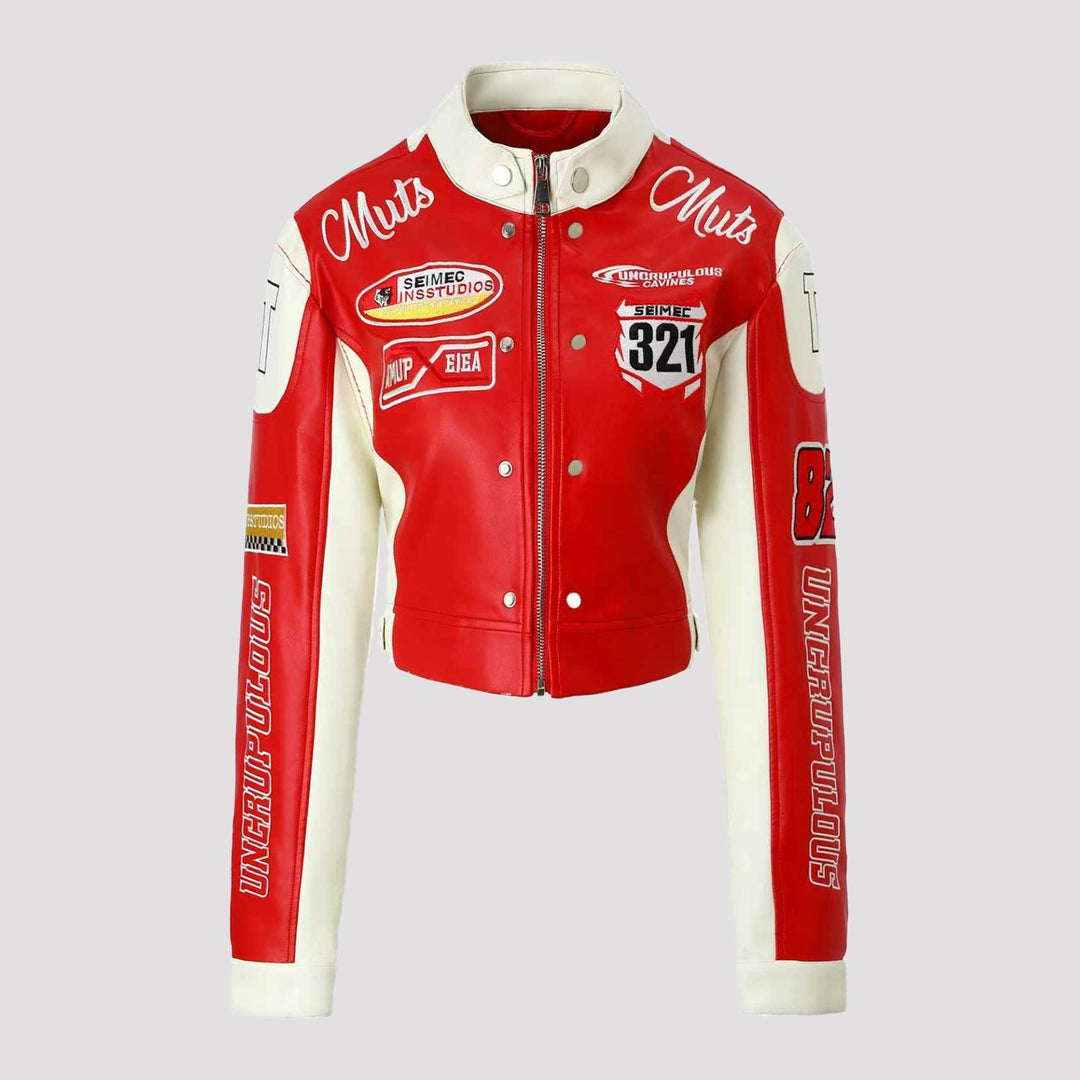 Damska Racer Biker kurtka in Retro Motorsport Look Lumaza