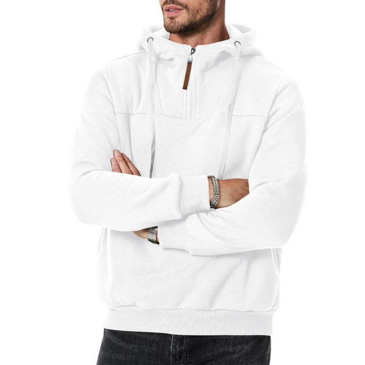 Męska nano sweat krótki zamek z textured interior, regulowany kaptur i szeroki prążkowany Dół