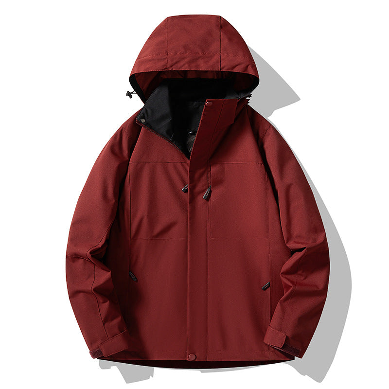Męska mwimalist technical kapturemed softshell kurtka z matte fwish i ukrytym zamkiems