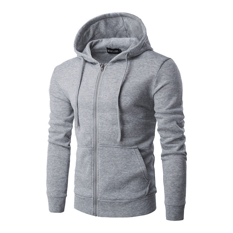 Męska Nano Slim-Krój Bluza z kapturem Sweat Kurtka z central zamek, dwuwarstwowa kaptur i praktyczne kieszenie boczne