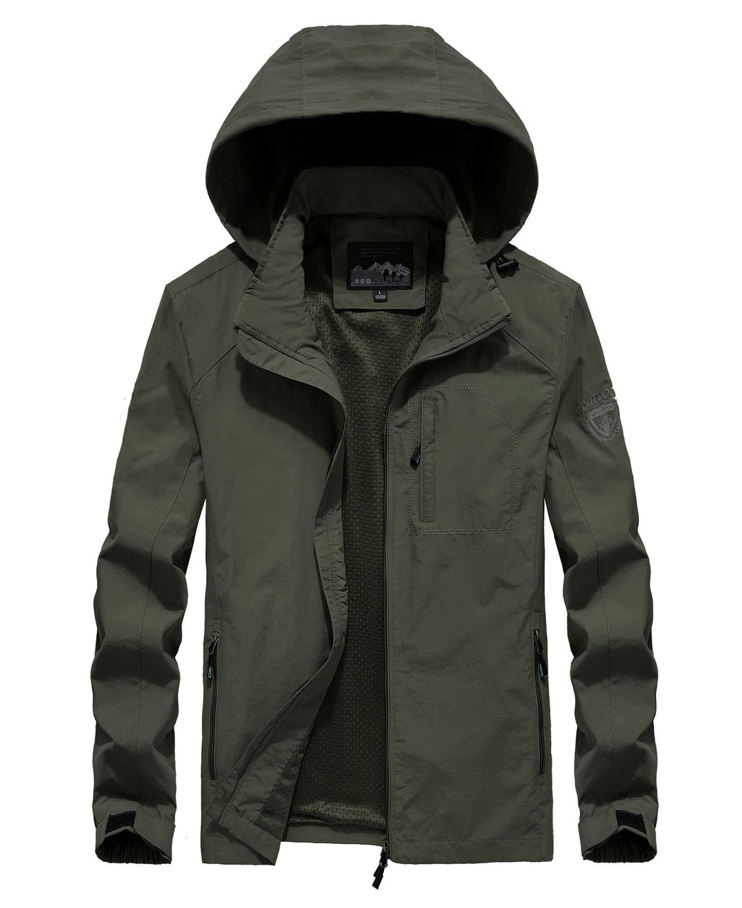 Męski lekki oddychający field parka z siatka podszewka i kaptur