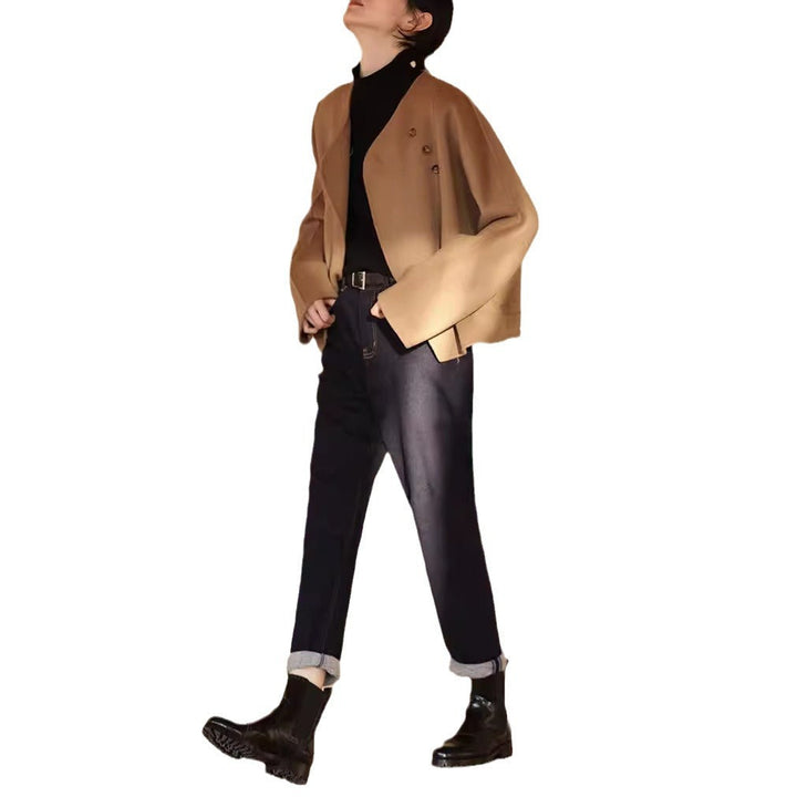 Damska elegancka i cozy kurtka z asymmetrical cut Drune