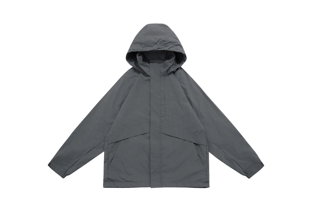 Unisex Szeroki wodoodporna z kapturem parka z ukryty zamek flap i kieszenie z klapkami