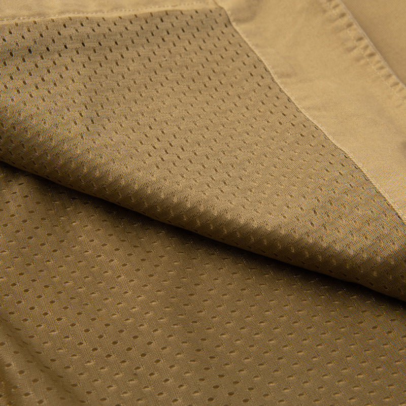 Męski Bez rękawów Utility Płótno Kamizelka z V-Neck, Guzik Placket, i Naszywane kieszenie