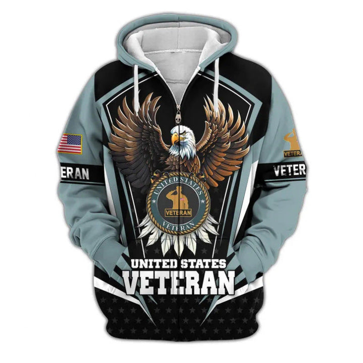 Męska bluza z kapturem z American veteran motif