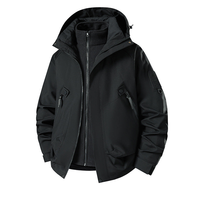 Męski 3-in-1 Softshell Parka z odpinany polar wewnętrzny kurtka i technical kaptur