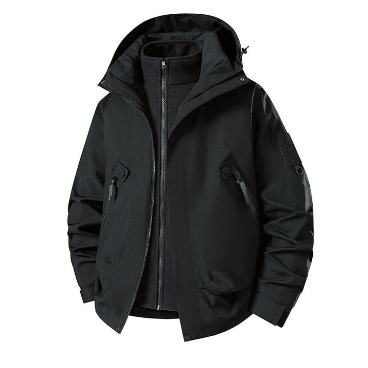 Męski 3-in-1 Softshell Parka z odpinany polar wewnętrzny kurtka i technical kaptur