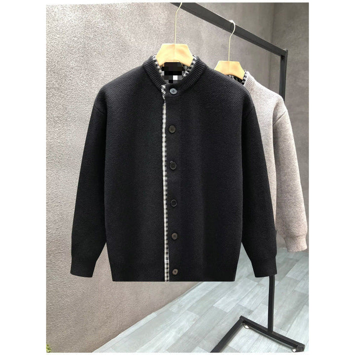 Męska Sweter Kurtka z Stójka