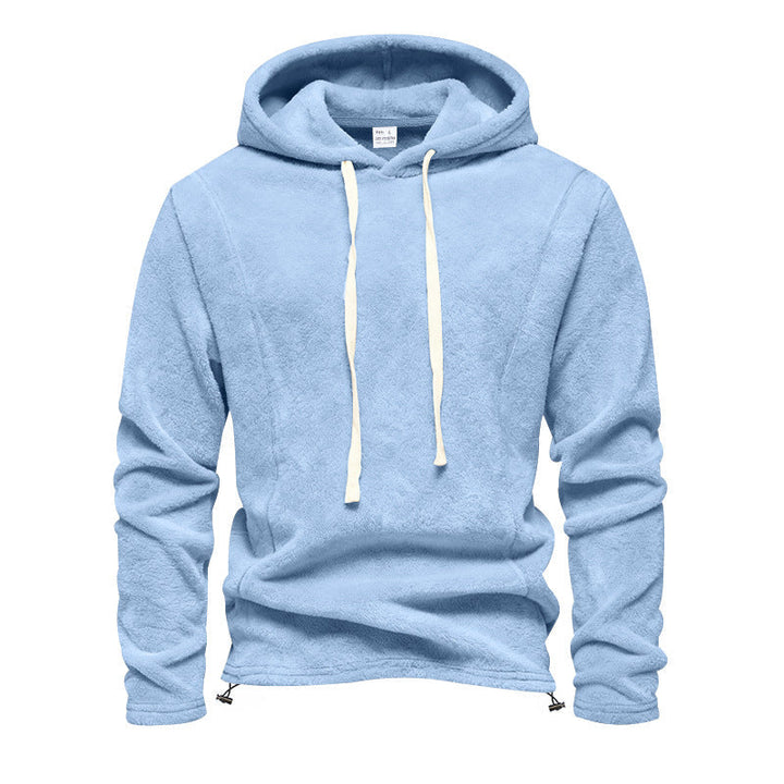 Męska Fluffy Bluza z kapturem wykonana z Teddy Polar z Ściągacz Dół