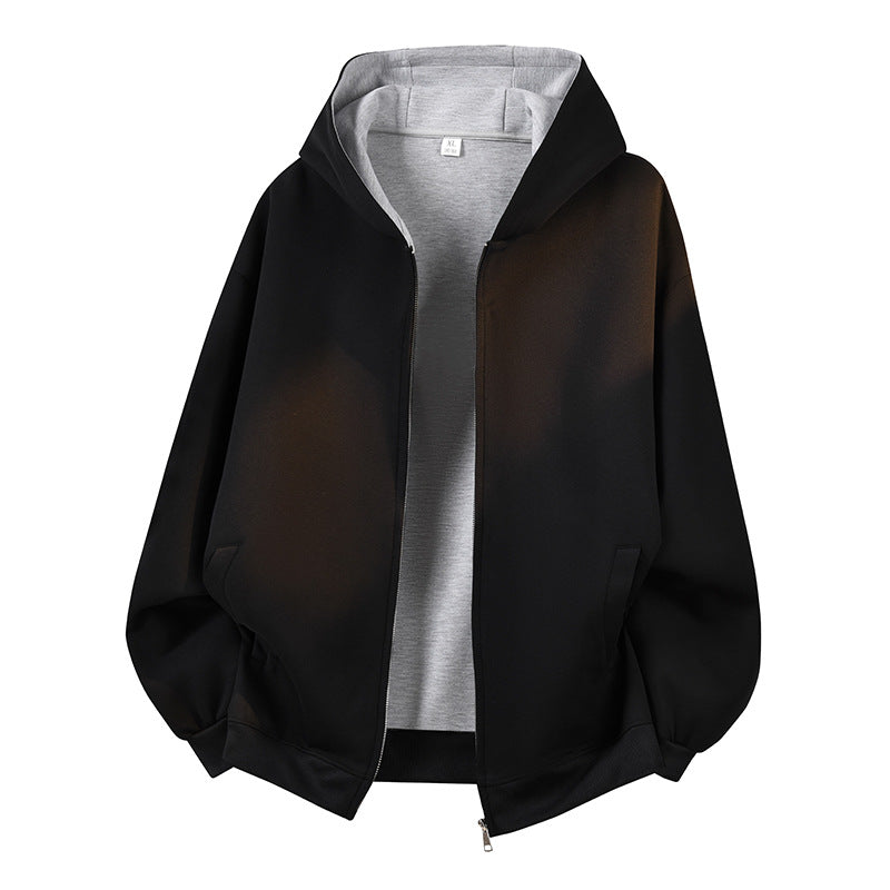 Męska Oversize Bluza z kapturem Zamek Kurtka