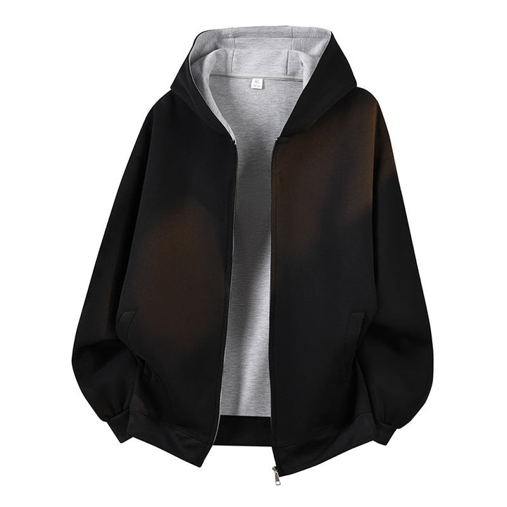 Męska Oversize Bluza z kapturem Zamek Kurtka