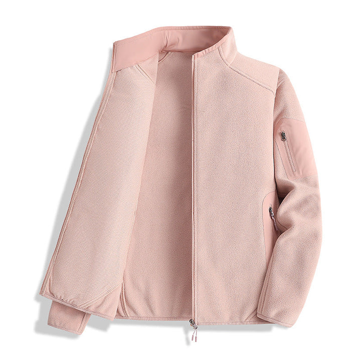 Męski kurtka polarowa z kołnierz ze stójką i softshell inserts