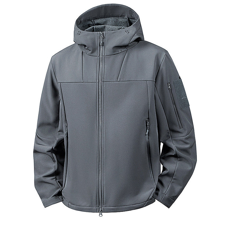 Męska wwd i wodoodporny softshell kurtka z kapturem i tactical kieszeniami