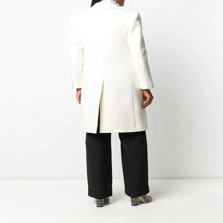 Damska Clean-Cut długa płaszcz z Slightly Dropped Lapels i Clear Tailoring Silhouette Lumaza