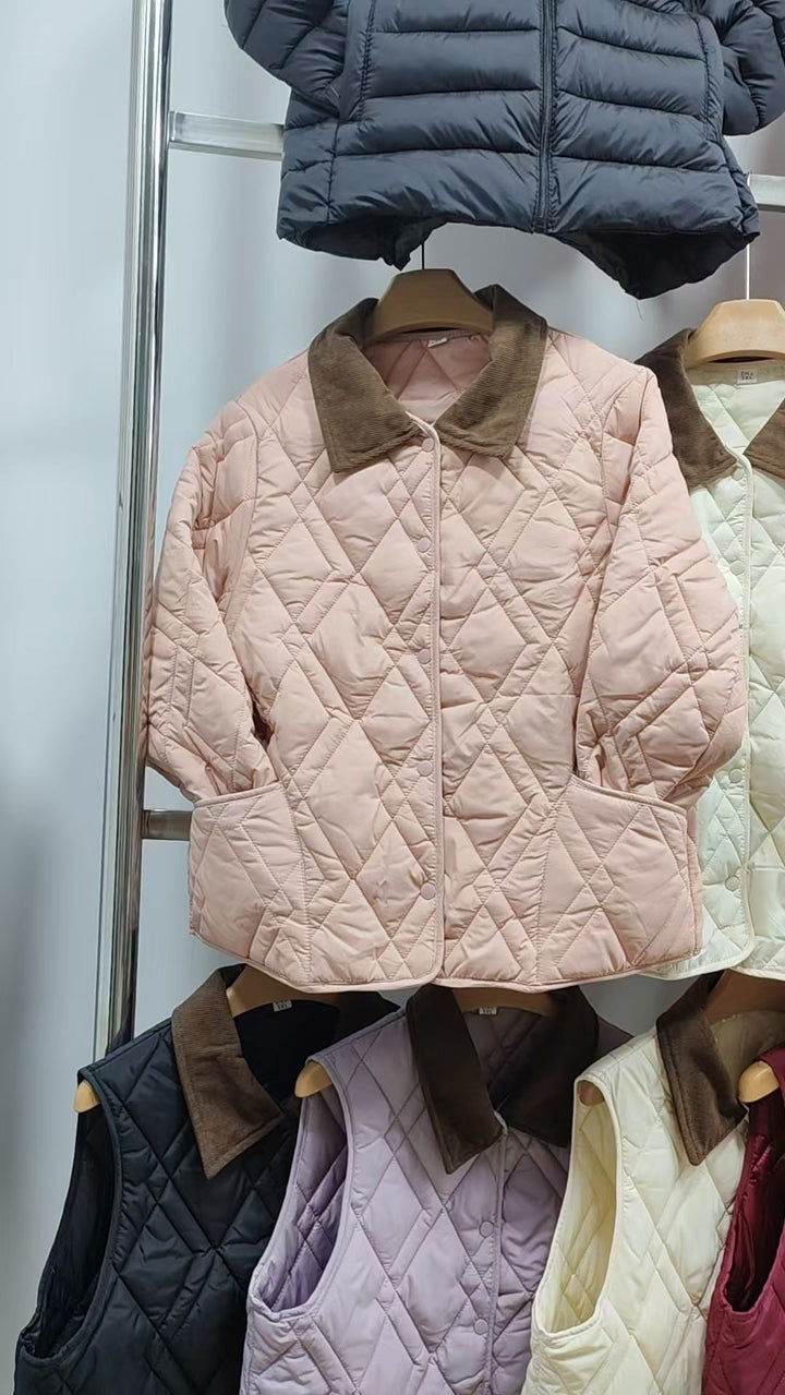Kurtka Pikowana Damska Stylowa Elegancka Lekka