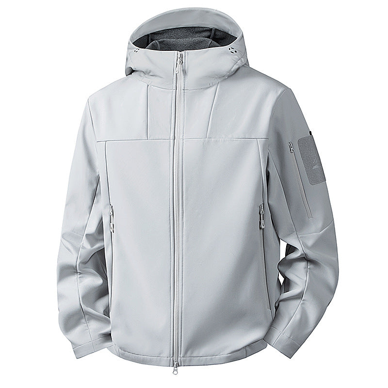 Męska wwd i wodoodporny softshell kurtka z kapturem i tactical kieszeniami