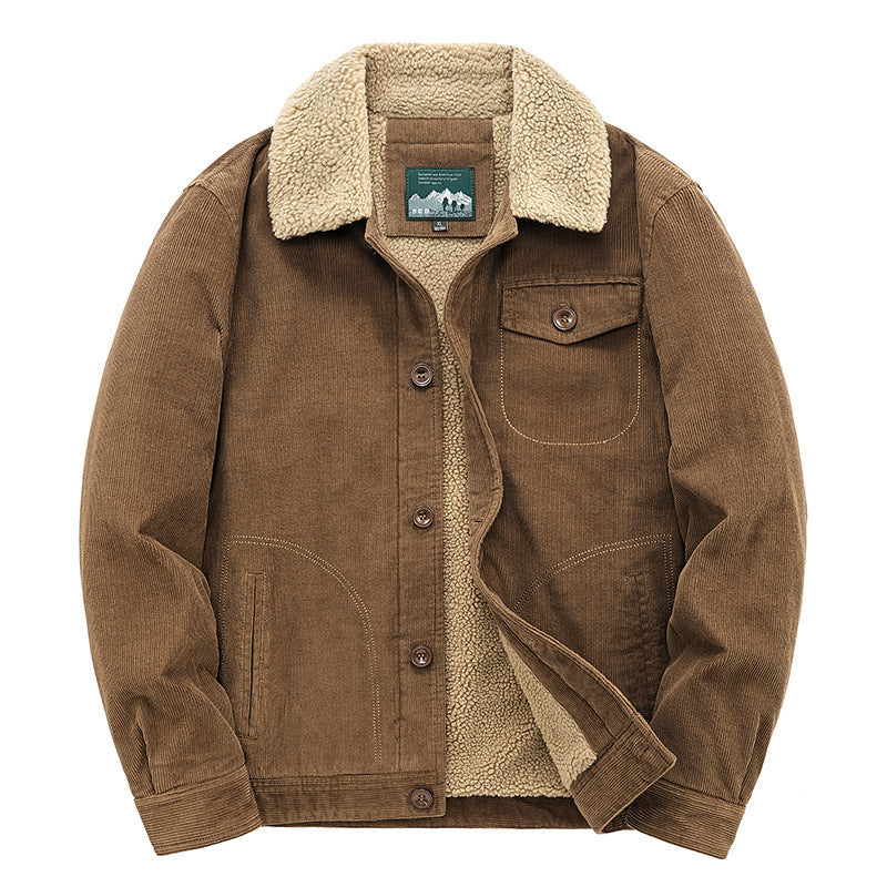 Męska casualowo Cord kurtka z teddy Lwwg 1787797411