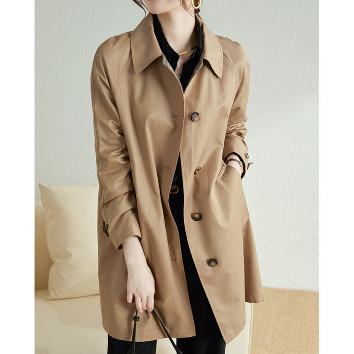 Damska Stylish Trench kurtka z Chic kołnierzem i Practical kieszeniami Lumaza