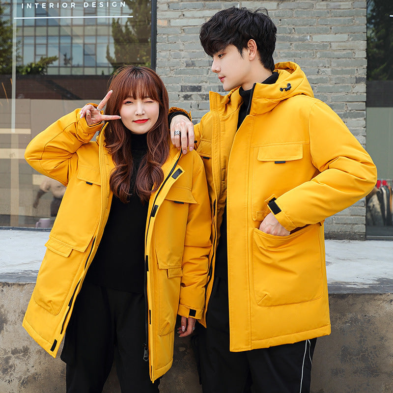 Unisex ocieplana długa Parka z kapturem Multi-kieszeniami i Windproof izolacją termiczną Lumaza