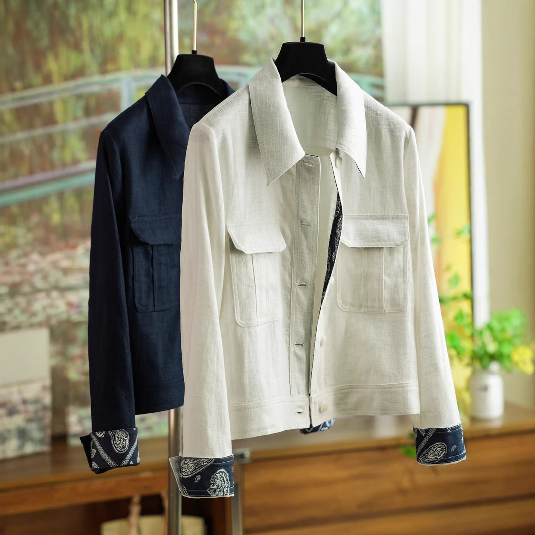 Damska Fashionable Cotton kurtka z Asymmetrical kołnierzem Lumaza