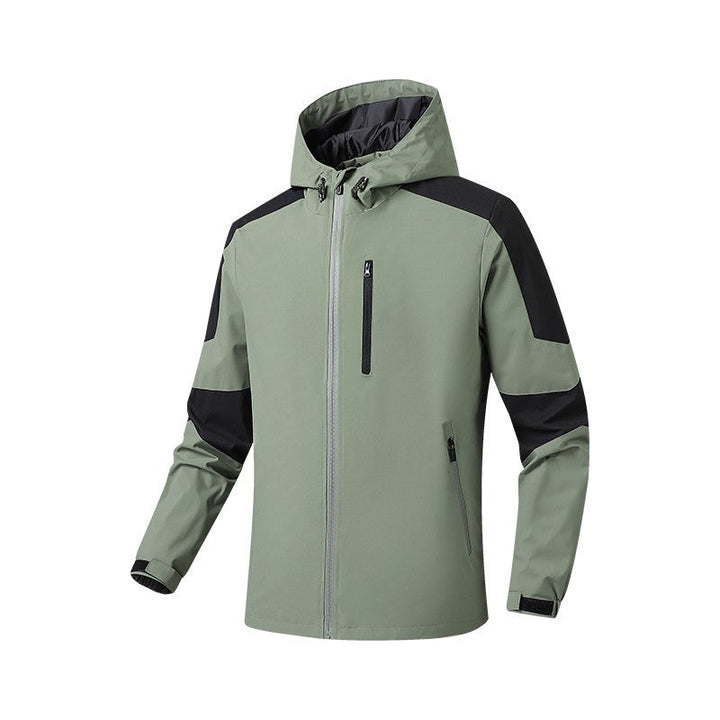 Męski Oddychający Softshell-Hardshell Hybrid Kurtka z Kaptur i Wodoodporny Kieszenie na zamek