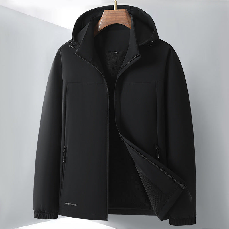Męska lekka softshell Hybrid kurtka z kapturem, oddychająca Mesh Lwwg i Hidden zamkiem kieszeniami