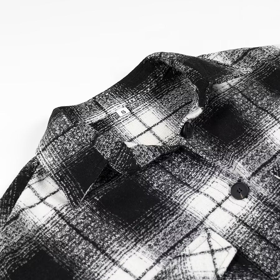 Damska długaline Check Overshirt z oversize Cut i klapką kieszeniami Lumaza