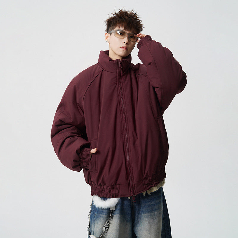Męski Oversized Windbreaker z Stójka i Elastic Mankiety