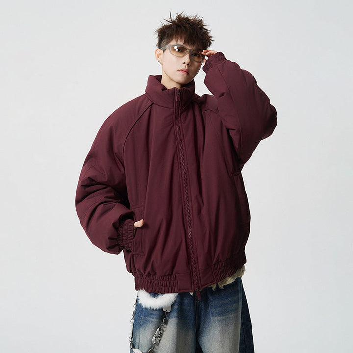 Męski Oversized Windbreaker z Stójka i Elastic Mankiety