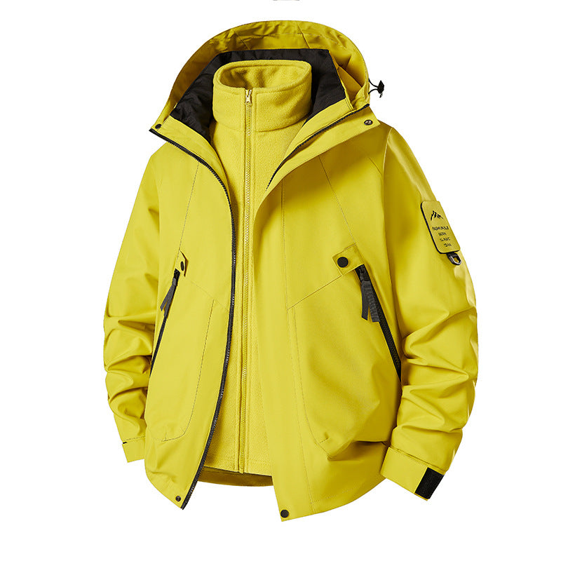 Męski 3-in-1 Softshell Parka z odpinany polar wewnętrzny kurtka i technical kaptur