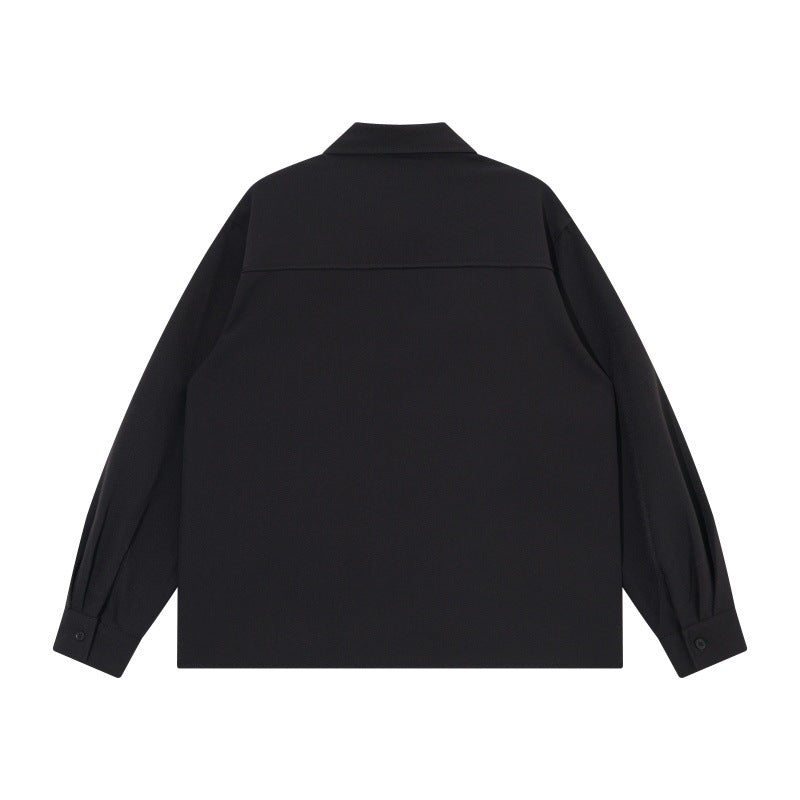 Unisex Boxy Kurtka koszulowa z minimalistyczny dividing szwy i ukryty Kieszenie
