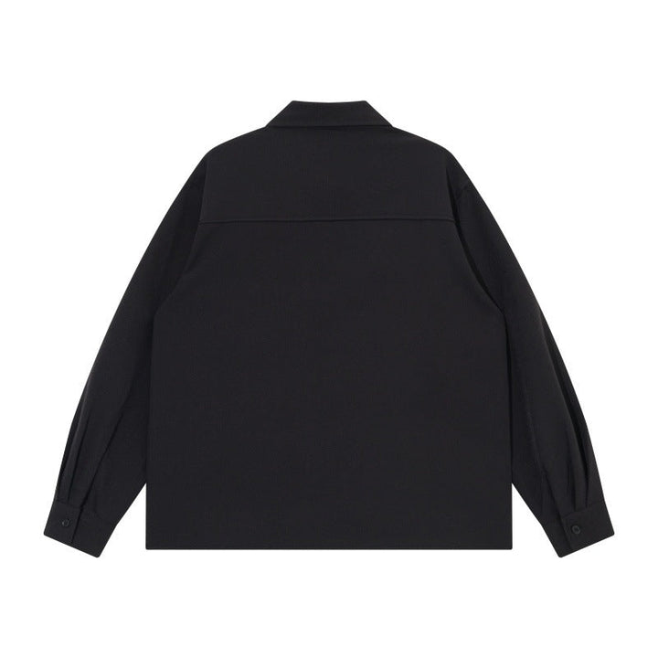 Unisex Boxy Kurtka koszulowa z minimalistyczny dividing szwy i ukryty Kieszenie