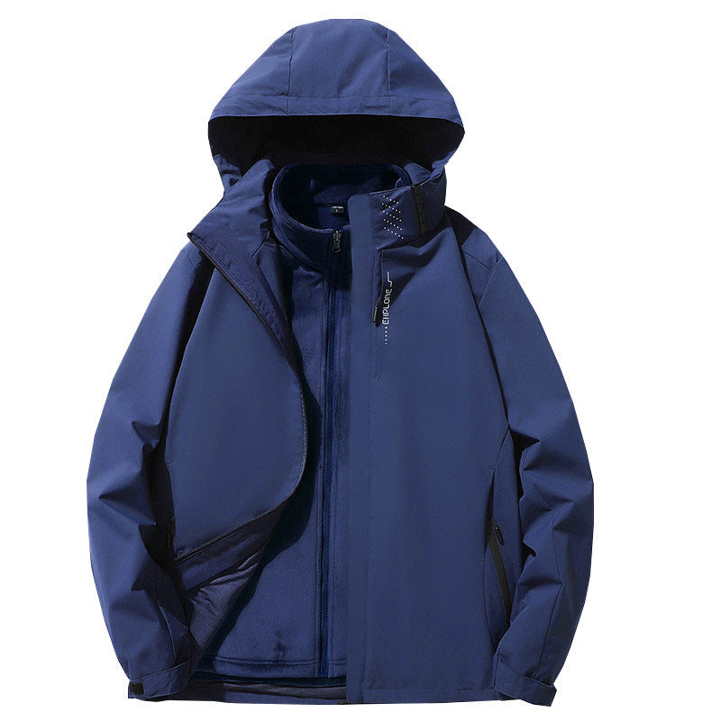 Męska three-warstwa wodoodporna outdoorowy softshell kurtka z detachable fleece wner kurtka