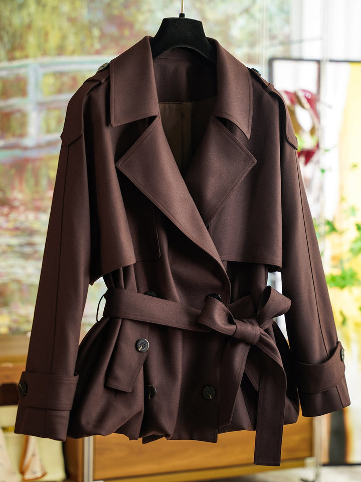 Damska Stylish trencz z Waist paskiem Lumaza