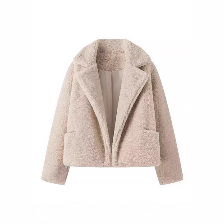 Damska teddy płaszcz made of faux shearling z oversize kołnierzem Lumaza