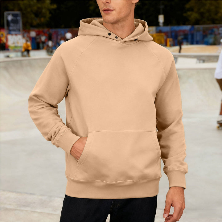 Męska Sweat Tkanina Bluza z kapturem z Raglanowy Rękawy, Kieszeń kangurka i Reinforced Dół