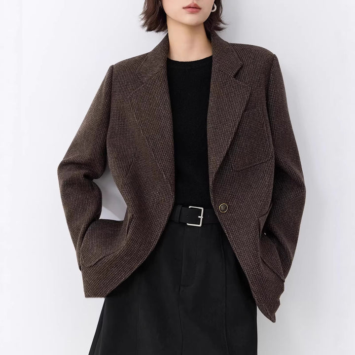 Damska elegancka oversize kurtka z textured design Drune