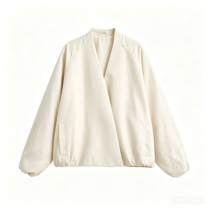 Damska krótka kurtka in oversize kimono cut z elastic dołem Lumaza