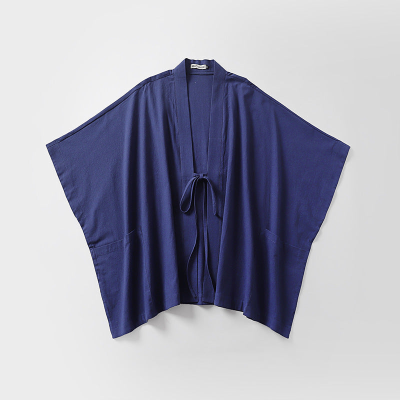 Damska oversize kimono kardigan z wiązanym paskiem i Side kieszeniami Lumaza