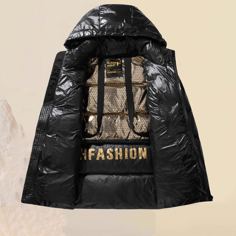 Unisex Glossy pikowana Parka z Metallic Lining i Carry Straps Lumaza