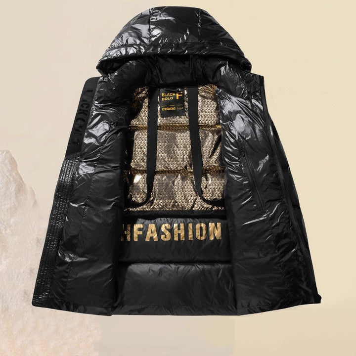 Unisex Glossy pikowana Parka z Metallic Lining i Carry Straps Lumaza