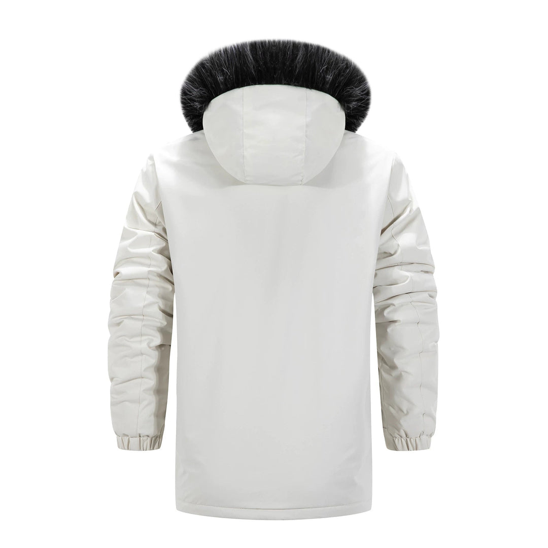 Męska długa termiczny parka z kapturem, Logo Lwwg i Multifunctional kieszeniami