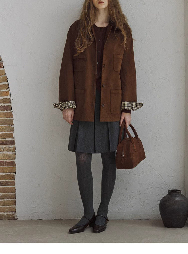 Damska elegancka Suede kurtka Lumaza