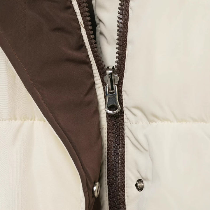 Damska pikowana down kurtka z high ze stójką i removable hood Lumaza