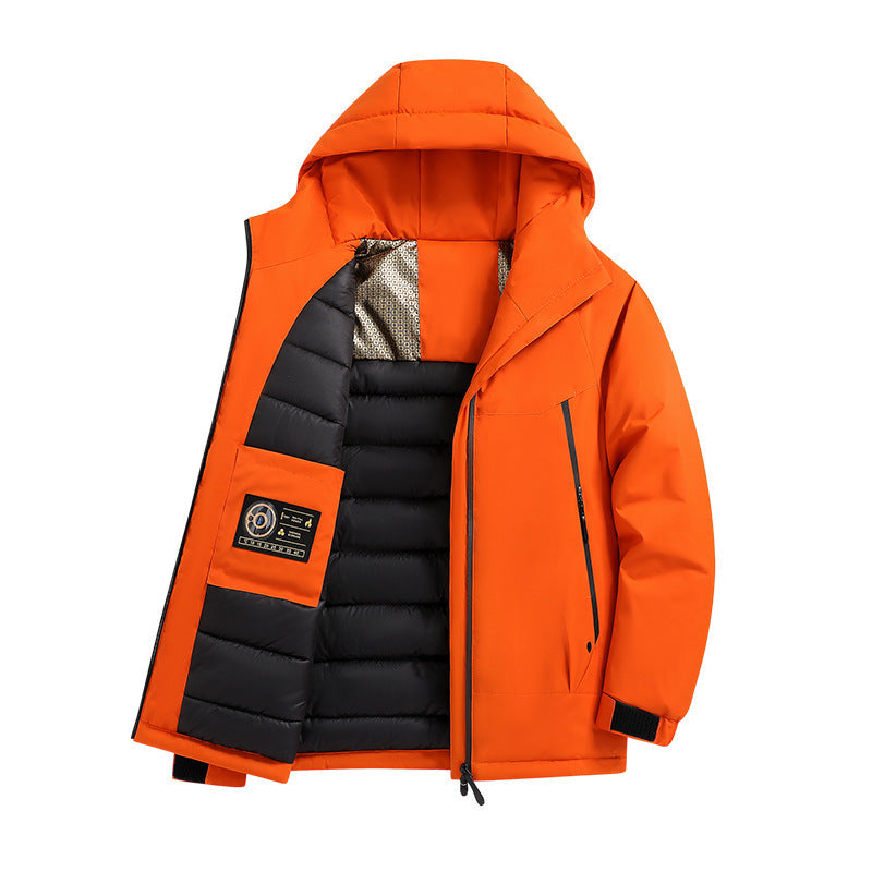Męska ocieplana softshell parka z Technical kapturem, wiatroszczelna zewnętrzny Shell i wner kieszeniami