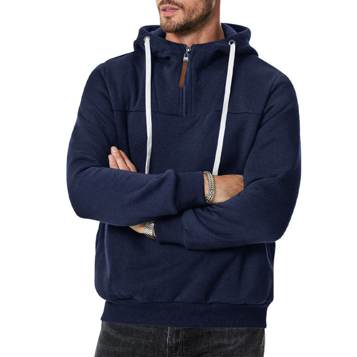 Męska nano sweat krótki zamek z textured interior, regulowany kaptur i szeroki prążkowany Dół