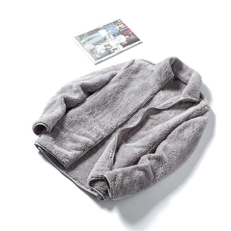 Damska Cozy Teddy polarowa kurtka in oversize styl z ze stójką i zamkiem błyskawicznym